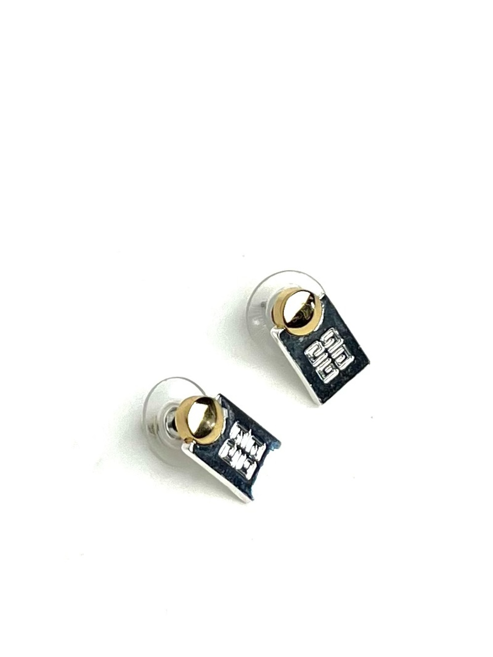 Givenchy Silver and Gold Stud Earrings Elegant Dainty Wearable Accessory Party